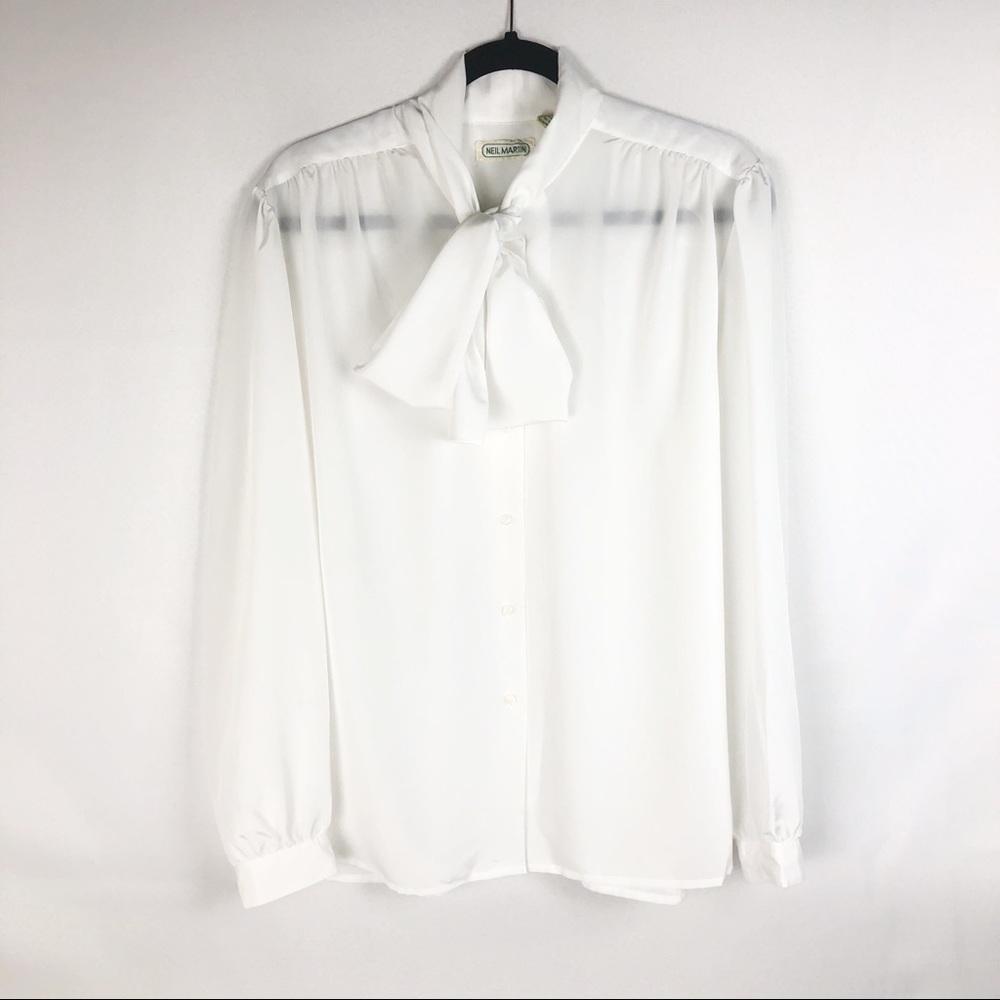 Vintage Neil Martin Bow Button Down Blouse